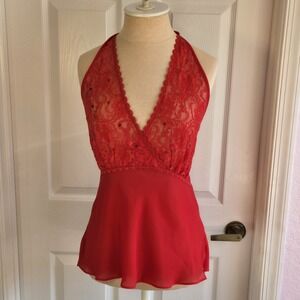Elegant Red Lace Chemise
